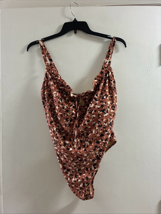 Old Navy Other - Old Navy Rust Leopard Print Cowl One-Piece Swimsuit